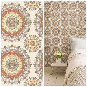 Wallpaper Gemma Coral Boho Medallion - boho